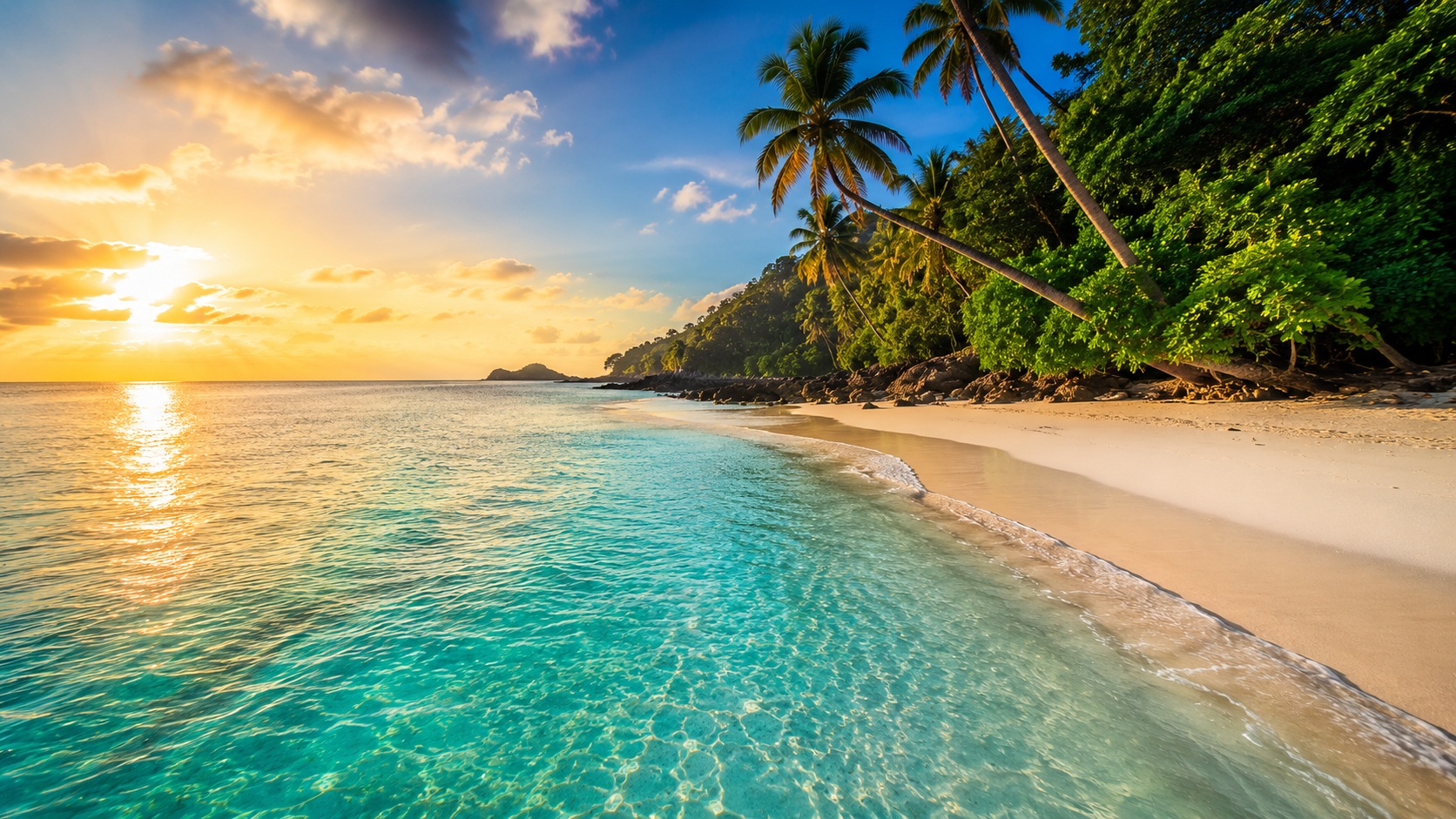 Andaman tour package by ZaraTrips - turquoise water and white sand at Radhanagar beach