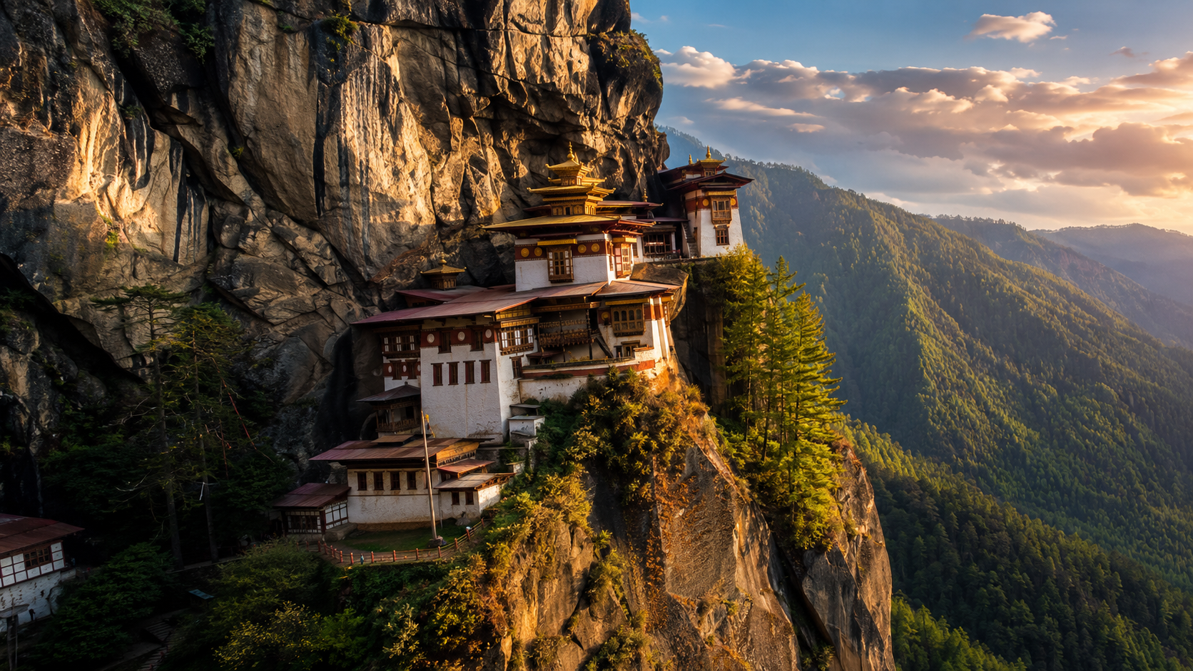 Bhutan tour package by ZaraTrips - Tiger's Nest monastery clinging to a cliff